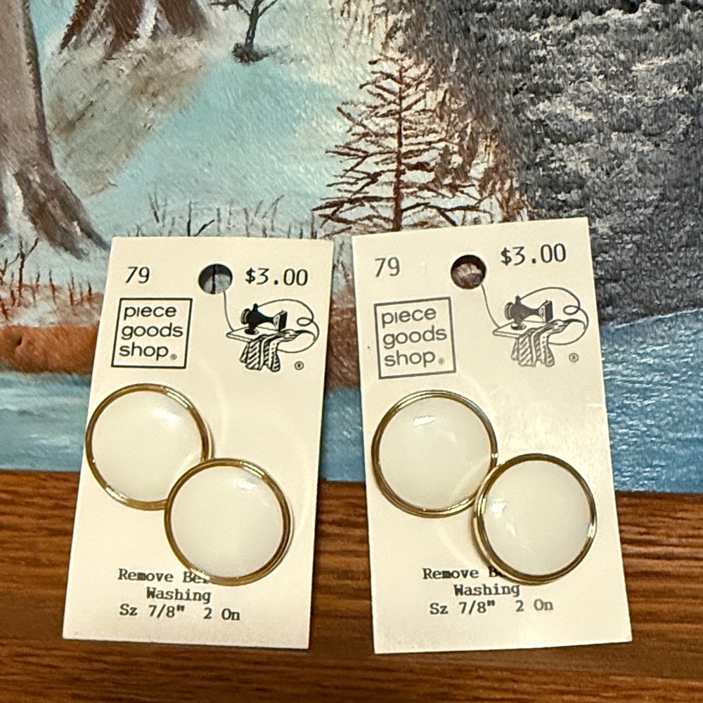 Vintage White & Gold Buttons
